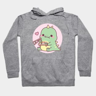 Cute Little Dinosaur Loves Japanese Sushi Hoodie